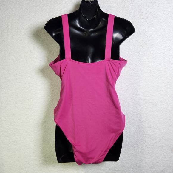 Andie The Capri One Piece Swimsuit Orchid Pink XL V Neck Wrap Slimming Modest - Picture 5 of 14